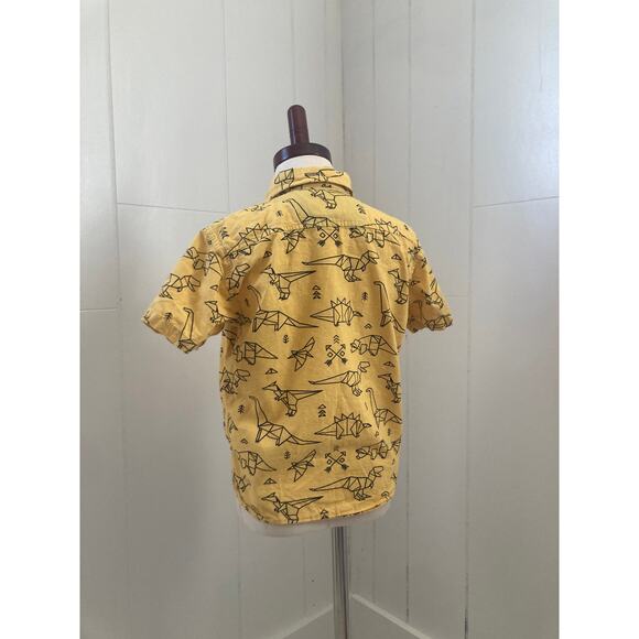 Craft + Flow Yellow Dinosaur Buttondown, Size 5 - Picture 3 of 6